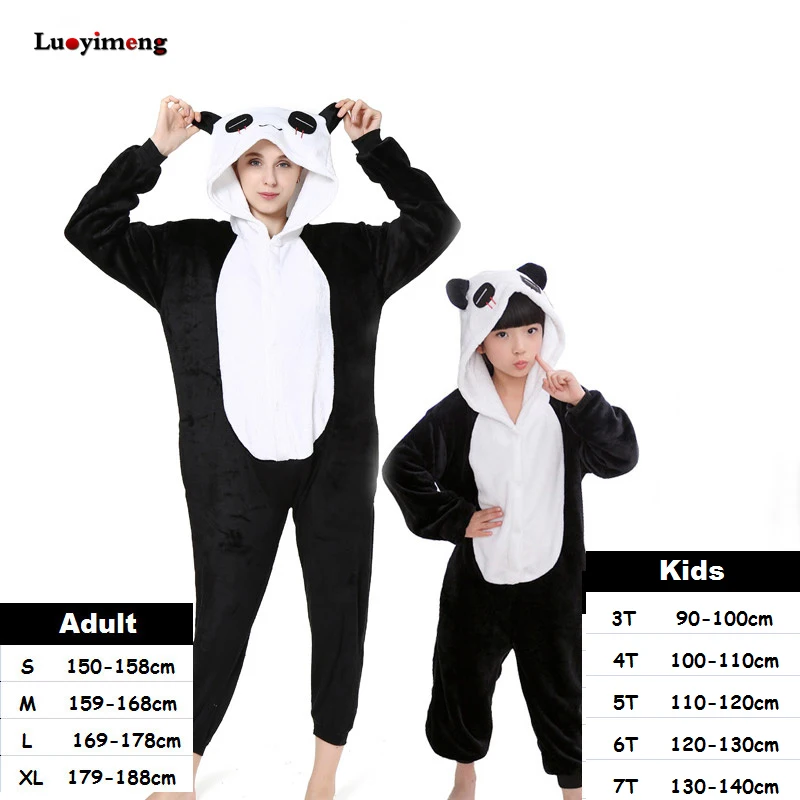 Кигуруми Единорог пижамы для девочек мальчиков взрослых животных пижамы наборы женщин пижамы стежка костюм Пегаса детские пижамы - Цвет: tear panda