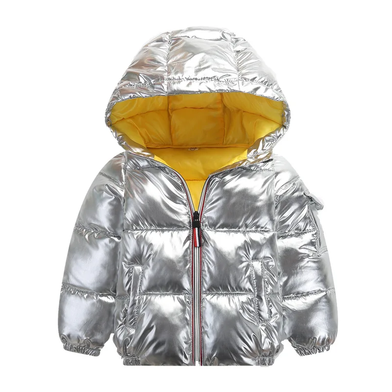 

Winter Down Jackets for Boys Girls Coat Thicken Warm Kids Hooded Snow Wear Ourerwear Overcoat Children Clothing Red Black Silver