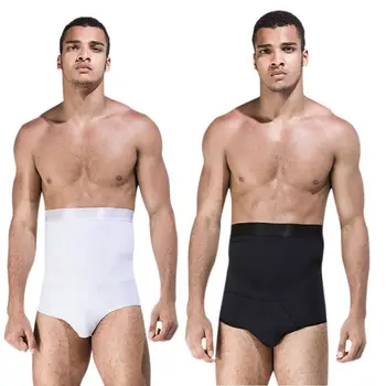 

Nylon fabric double-layer plastic belt anti-rolling high waist triangle body shaping men's underwear men's briefs