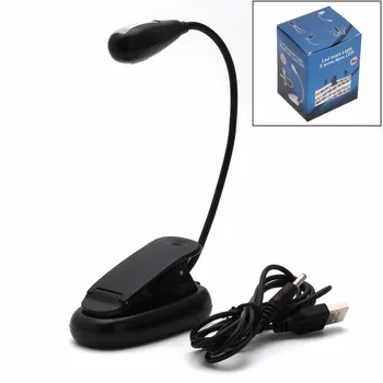 

Flexible Single Arm Clip On Light 2 LED Lamp For Book Reading Tablet Laptop NEW