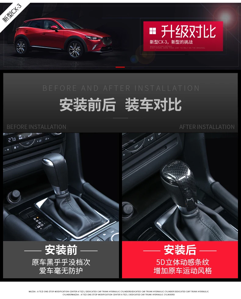 Для Mazda CX-3 CX3-17 автомобильный рычаг переключения передач decoratio углеродное волокно рычаг переключения передач накладка на голову блестки авто аксессуары