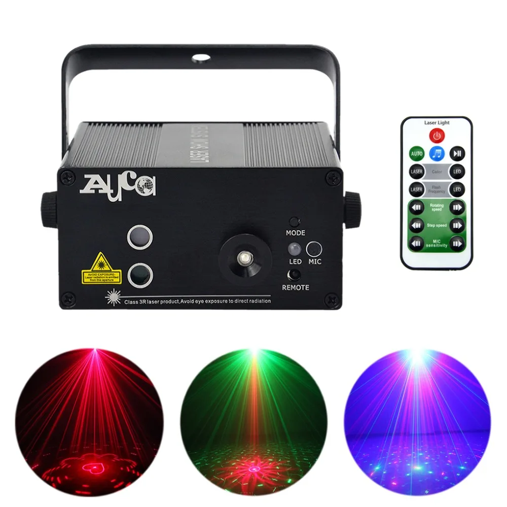 

3 Lens 40 Gobos Red Green Laser Projector Light Mixing 3W Blue LED Effect DJ Wedding Christmas Show Stage Lighting L40RG