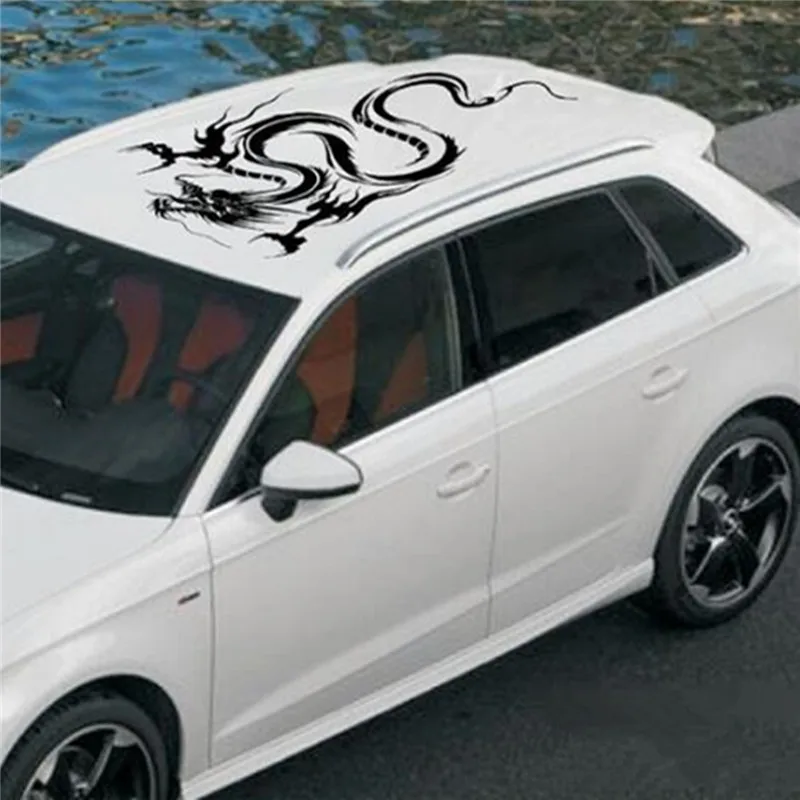 Виниловая графическая наклейка на корпус капота автомобиля с изображением дракона, наклейка на автомобиль, гоночный Спорт, Отражающая виниловая наклейка, персональные водонепроницаемые аксессуары