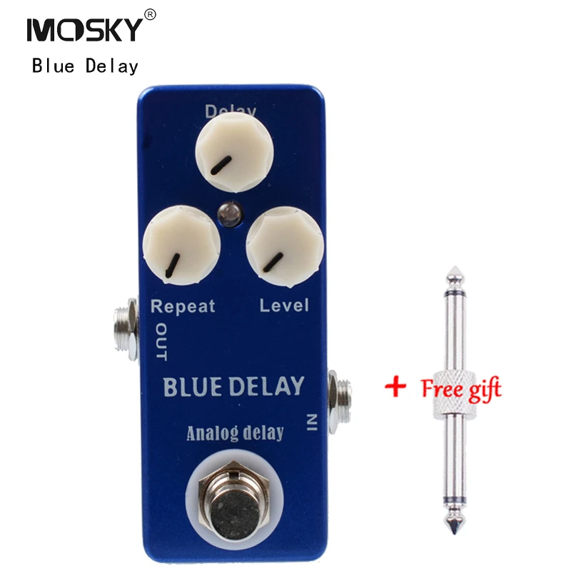 

Mosky Mini Effect Pedal Blue Delay Analog Delay Effect Pedal With Free connector