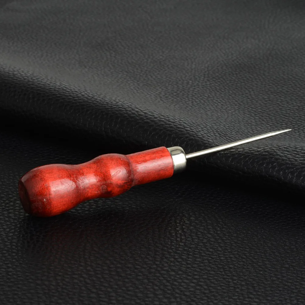 

Sewing Tools Wooden Handle DIY Leather Tent Sewing Awl Pin Punch Hole Repair Tool Hand Stitcher Leathercraft Needle