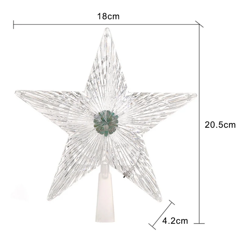Светодиодный декоративный светильник с пентаграммой, Рождественская елка, топ, пятиконечная звезда, мигающий цветной светильник, вечерние, на Хэллоуин, Рождество