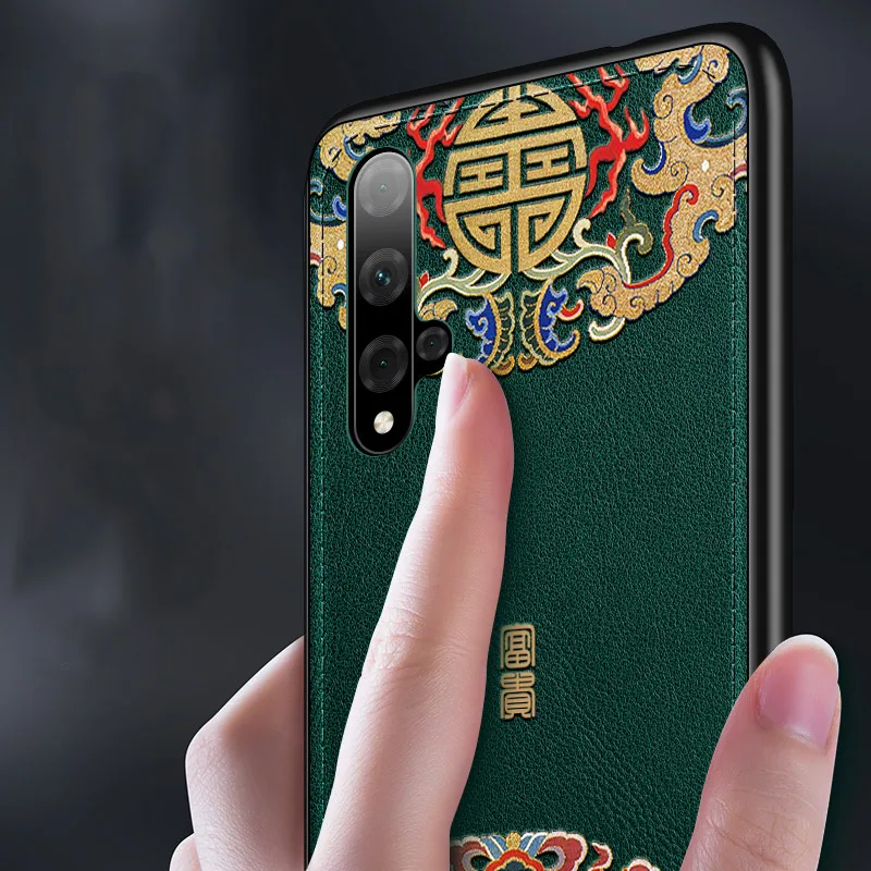 Для huawei Honor 20 Pro Чехол с защитой от отпечатков пальцев противоударный из искусственной кожи с тиснением Ультратонкий чехол для huawei Honor 20 Pro Funda