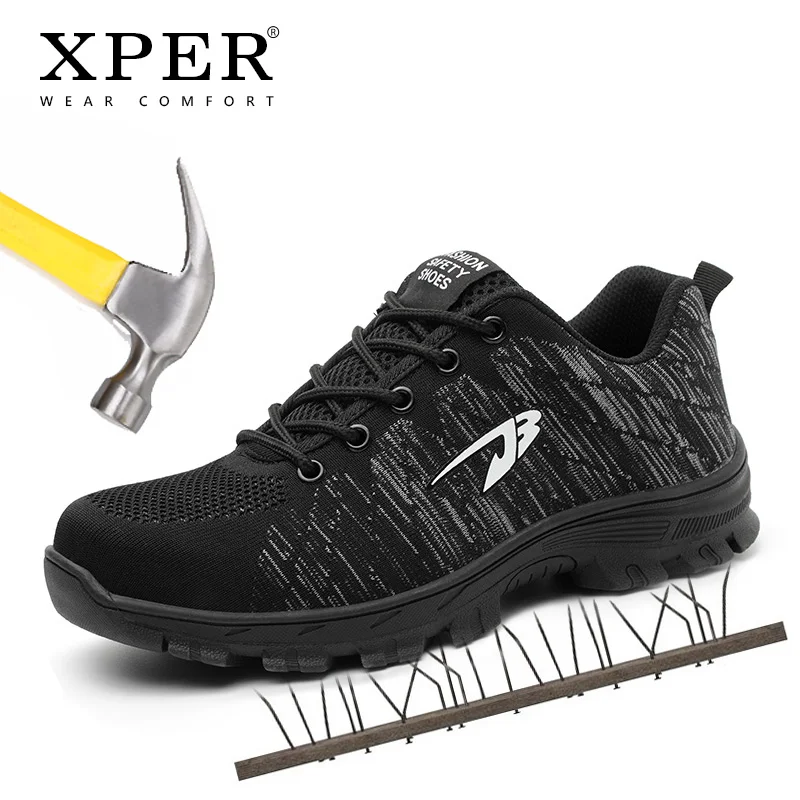 Autumn Winter Men Safety Work Shoes Anti-smashing Non-slip Reflective Protective Casual Women Sneakers Warm Plush #XP070 |