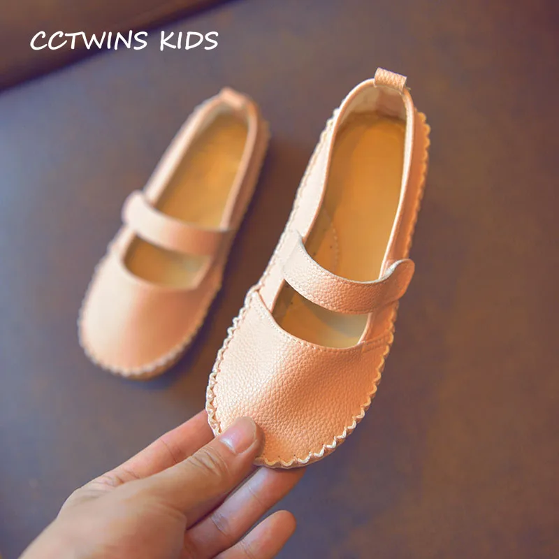 Image CCTWINS KIDS 2017 Baby Girl Pu Leather Mary Jane Strap Children Princess Gray Flat Kid Brand Toddler Pink Dress Shoe G1374