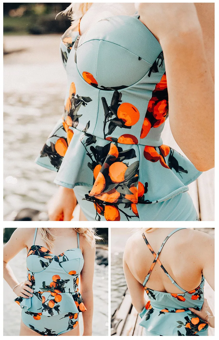 Ruffled-hem-cover-belly-high-waist-slim-printed-stripe-retro-woman-swimsuit_05