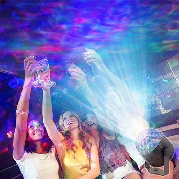 

15 Colors Mode LED Water Wave Projecting Lamp Strobe Lights LED Magic Ball Disco Party Lights with Remote Controller for Stage