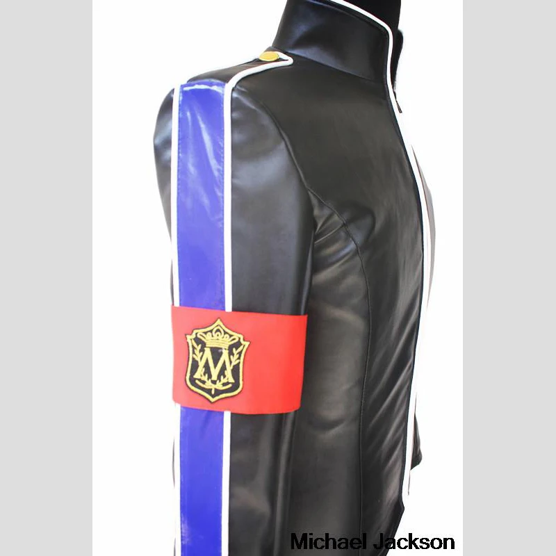 In Memory MJ Michael Jackson Heal the World Handsome Punk With Red Armband England Military Jacket Outwear Collection 4