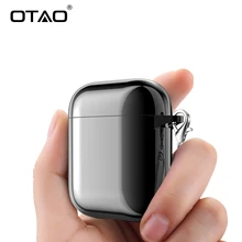 OTAO Plating Soft Silicone Case For Apple Airpods Shockproof Cover For Apple AirPods Earphone Case Ultra Thin Air Pods Protector
