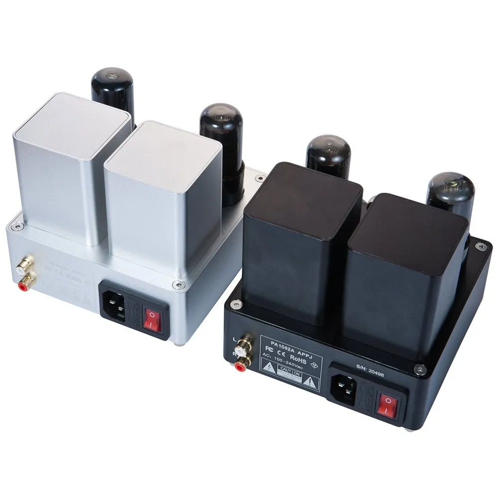 APPJ PA1502A 6N4+6P6PX2 Class A Tube Headphone Amplifier Black/Silver Free Shipping By EMS/FedEx/DHL