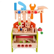 Multi Функция игрушечный набор инструментов ролевые игры Workbench инструменты Деревянный инструмент скамейка для детей мальчиков