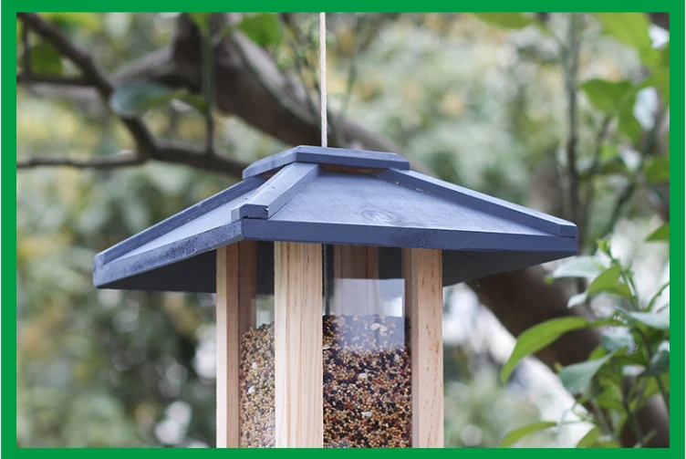 Деревянная креативная кормушка для птиц, уличная кормушка для птиц, индивидуальная простая домашняя Балконная садовая кормушка для птиц WF515925