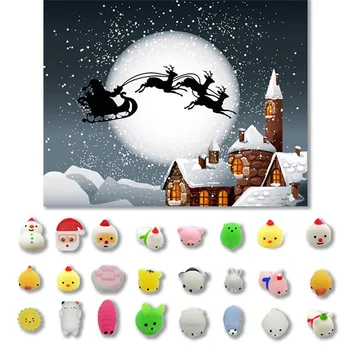 

24PC Christmas Toys Mini Cute Squeeze Funny Toy Soft Stress And Anxiety Relief Antistress Visqueux Squishi Toys For Children A1