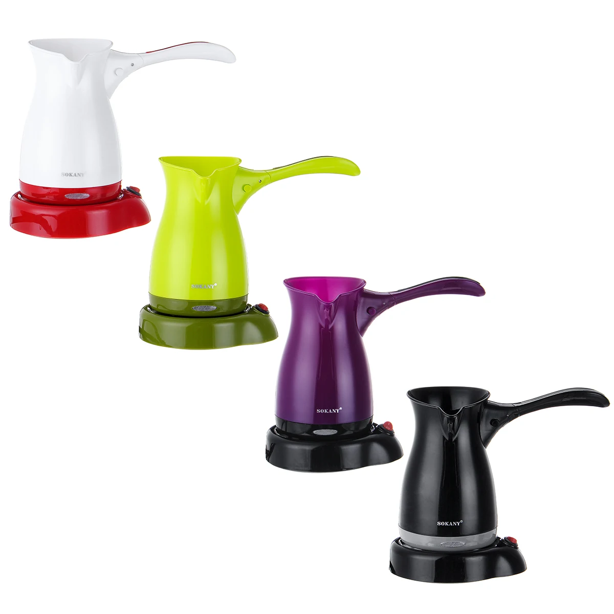Billig Tragbare Elektrische Kaffee Maker Türkische Griechischen Kaffee Maschine 220V Espresso Tee Moka Topf Essen Grade ABS Wasserkocher Anti  slip Basis