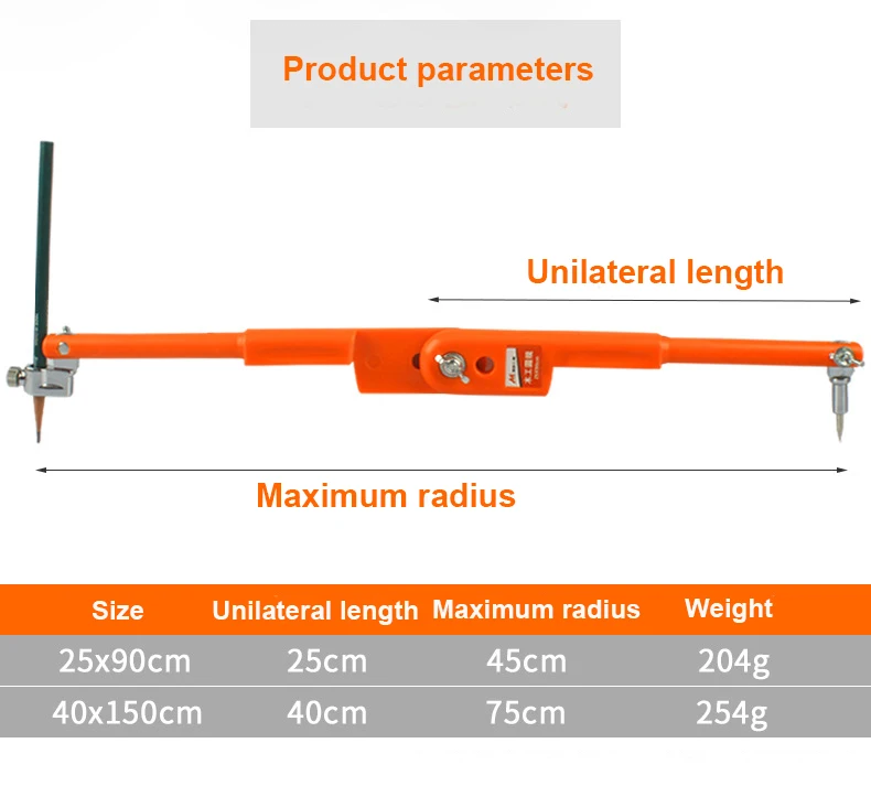 Инструмент для круговой маркировки, инструмент для измерения расстояния, деревообрабатывающий Компасс, маркировочный инструмент для строгания, инструмент для макета, 90/150 см Диаметр