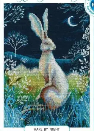 

14/16/18/27/28 Gold Collection Counted Cross Stitch Kit Hare By Night Rabbit Bunny rto M611
