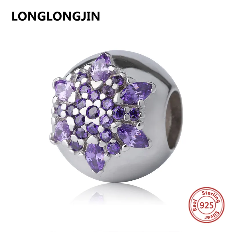 Buy New arrival blooming flower charms with purple CZ