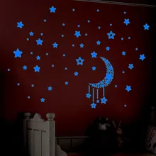 Набор светящаяся наклейка для детской спальни флуоресцентная светится в темноте со звездами Настенная Наклейка s потолочные дверные лампы Прямая поставка