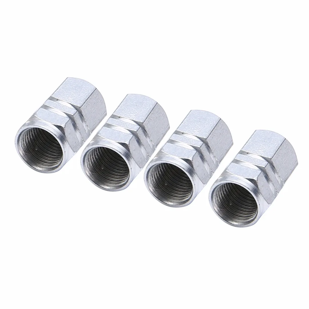Mayitr 4pcs 16x10mm Universal Tire Valve Cap Silver Aluminum Car Wheel Tire Tyre Valve Air Stem Cover