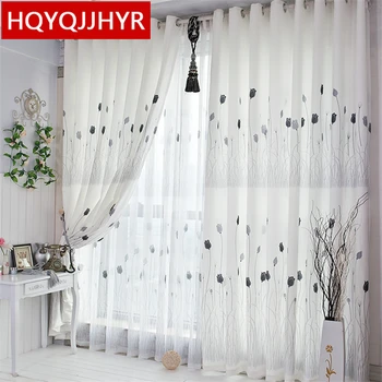 

Modern rustic white Printed Blackout Curtains for Living Room, sheer Fluid Systems Curtains for Bedroom Window Curtain Kitchen