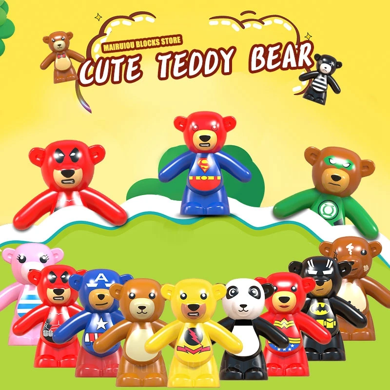 Legoing Cartoon Animal Bear Movie Series Action Figures Emmet Lucy Rex Sweet Mayhem Legoings Creator Building Blocks Kids Toys