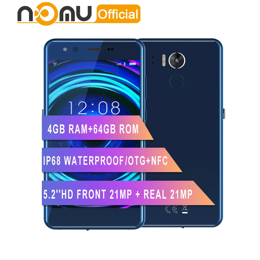 Nomu M8 IP68 Waterproof smartphone android 7.0 MTK6750T Octa Core 5.2''HD 21MP+21MP 4GB RAM 64GB ROM 2950mah 4G LTE Mobile Phone