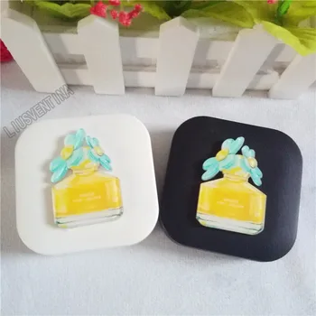 

LIUSVENTINA Portable DIY Acrylic Cute Perfume Bottle Contact Lens Case Box Container with Mirror for Color Lenses Gift for Girls