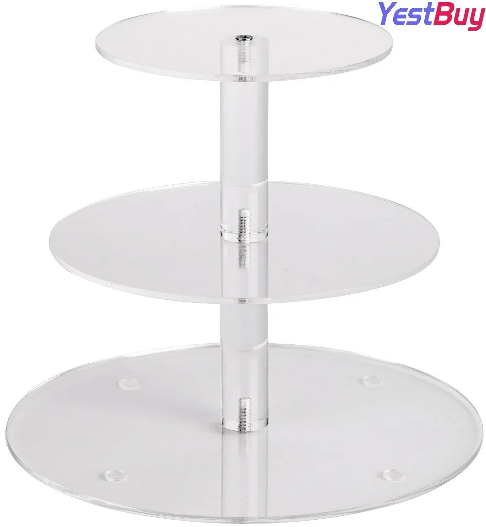 YestBuy 3 Tiers Round Party Wedding Birthday Clear Tree Tower Acrylic Cupcake Stand 8.7 Inches 