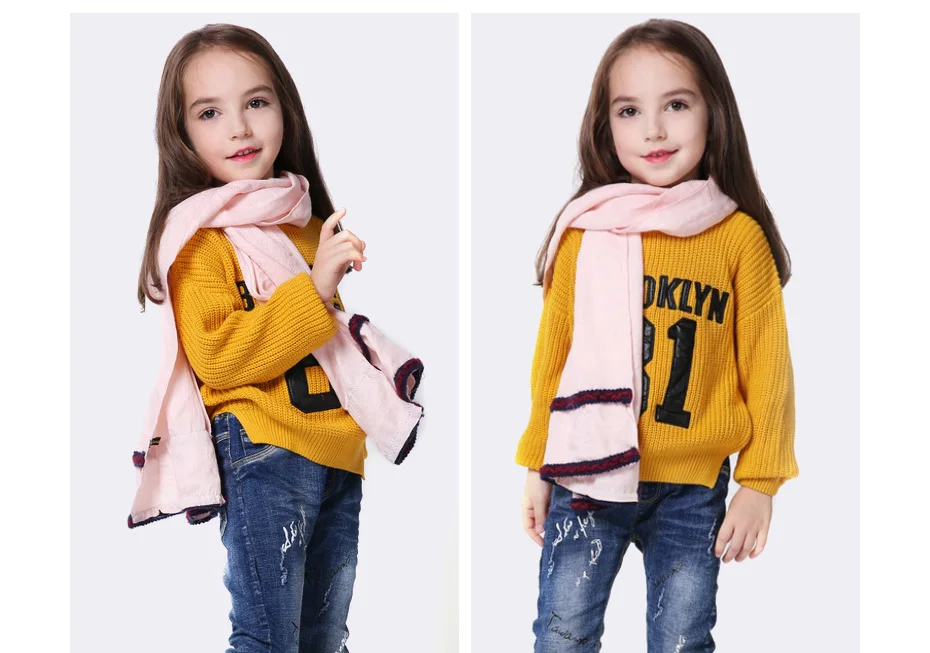 VIANOSI/модный детский зимний шарф; хлопковые шарфы для девочек; красивый теплый шарф
