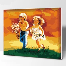Fierceness of Brother and Sister DIY картина по номерам Современная Настенная живопись ручная роспись маслом на холсте для домашнего декора