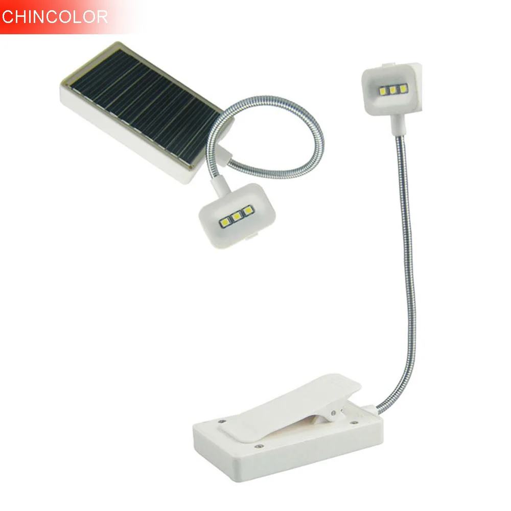 Lampe De Lecture De Bureau Flexible Chincolor Lampe De Bureau Lampe De Table A Energie Solaire Pince Portable Sur Livre Lumiere Usb Charge Solaire Da Aliexpress