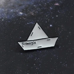 Glitter SS Georgie Paper Boat Lapel Pin Stephen King/'s IT Cartoon Origami Badge