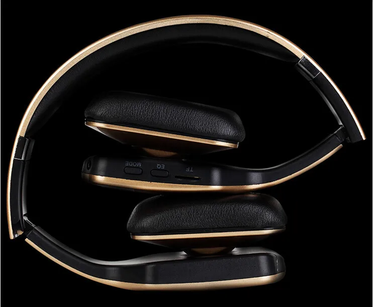 Bluetooth стерео повязка на голову Игровые наушники MP3 Музыка гарнитура FM радио Поддержка TF карта fone de ouvido с микрофоном беспроводные наушники - Цвет: Золотой