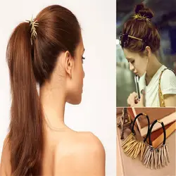 Для женщин резинка для волос в стиле панк резинки для волос Заклепки Конус обода Модные аксессуары для волос покрытием металлическое