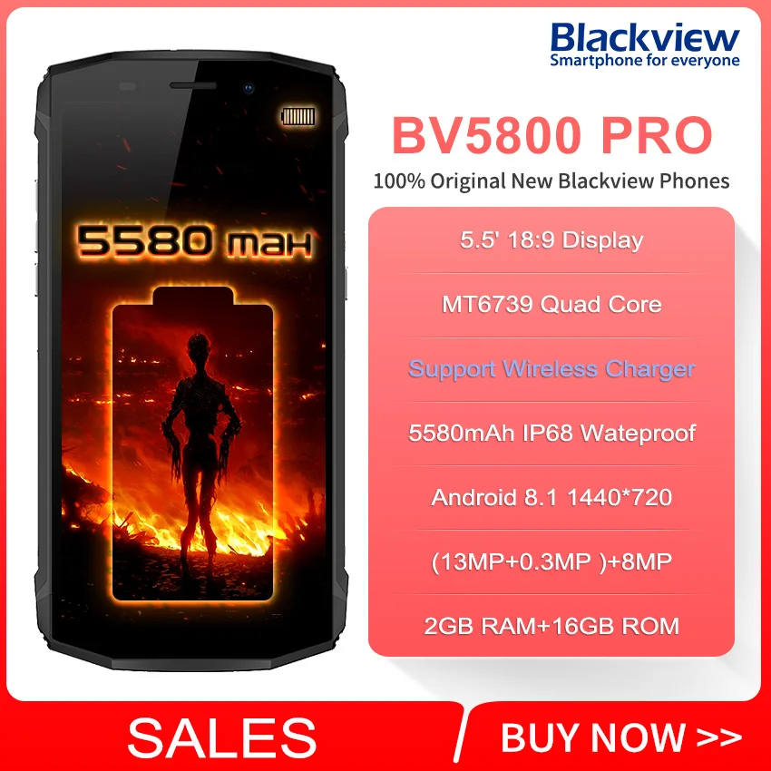 Blackview Bv5800 pro Водонепроницаемый смартфон с 5 дюймовым дисплеем восьмиядерным