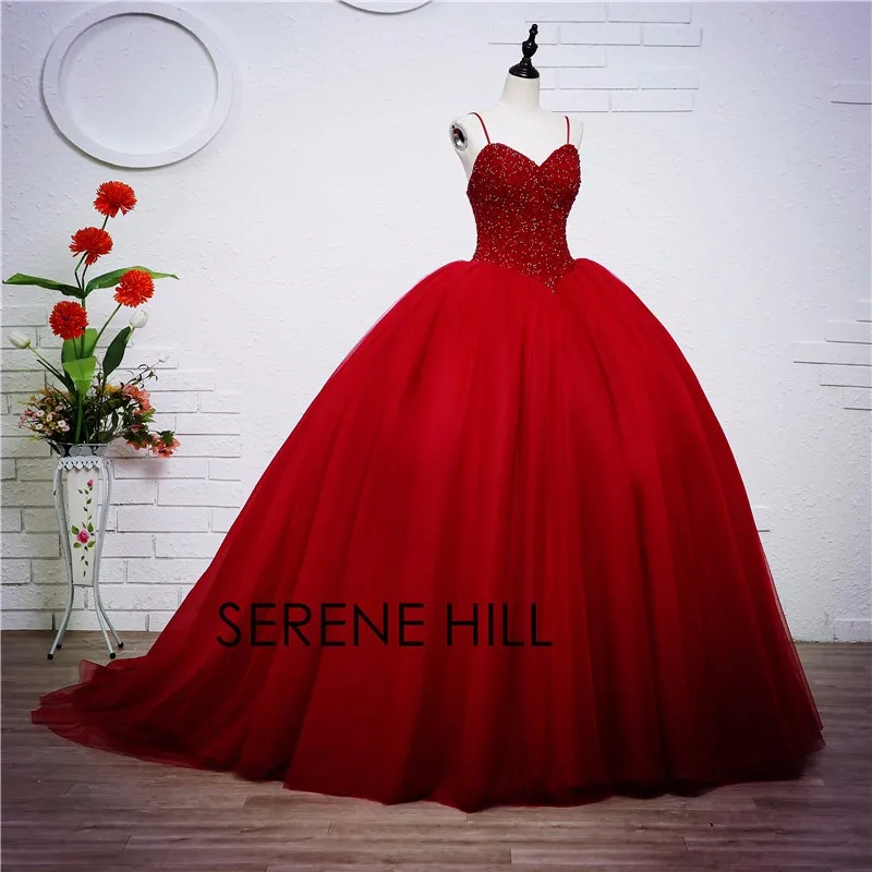 Роскошная обувь с украшением в виде кристаллов бальное платье красного цвета для принцессы с бесцветными Бисер Свадебные платья; платья свадебное платье; robe de mariage