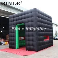 4x4x4 м двойной слой Оксфорд черный надувной шатер кубика воздух 3D большой photo booth киоск для свадебные