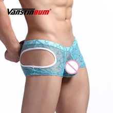 VANSTINBUM кружевные боксеры шорты сексуальное мужское нижнее белье Модные Мужские дышащие гей-бикини спандекс u-образные трусы мужские трусы-боксеры