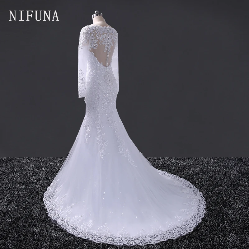 Vestido De Noiva Manga Longa, сексуальные свадебные платья с длинными рукавами, украшенные бисером,, свадебные платья Casamento из Китая