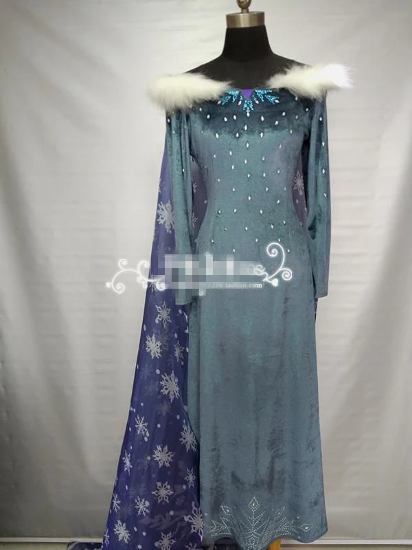 Г. карнавальный костюм Снежной Королевы 2 Эльзы и Анны длинное платье с накидкой индивидуальный заказ для взрослых девочек на день рождения, Хэллоуин, Рождество