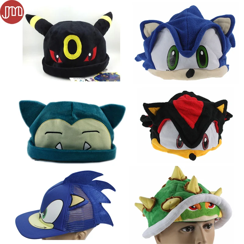

In Stock Hat Sonic Luigi Snorlax One Piece Shark Umbreon Plush Cosplay Anime Baseball for Adult Teenagers