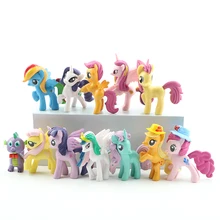 12pcs/set My Cute Little Horse Anime PVC Action Figure Lovely Mini Ponis Horse Action Toy Figures Dolls For Girl Party Gift