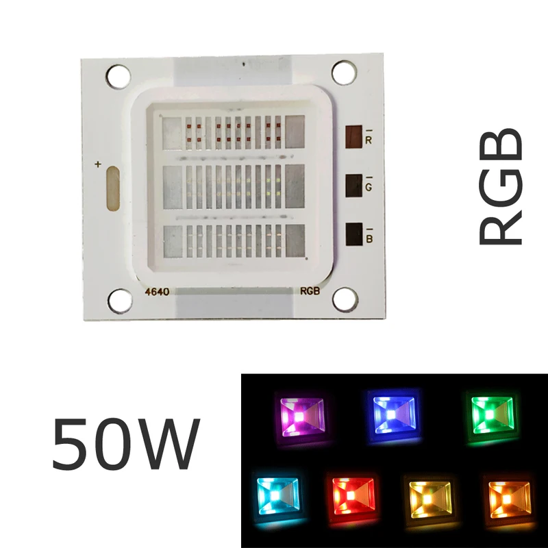 

RGB Chip LED Bulb COB Colorful Bright 50W DIY Spotlight Diode Bead High Power