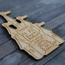 Персонализированные замок сохранить дату, пользовательские деревянные сохранить дату магниты на холодильник сказочный замок