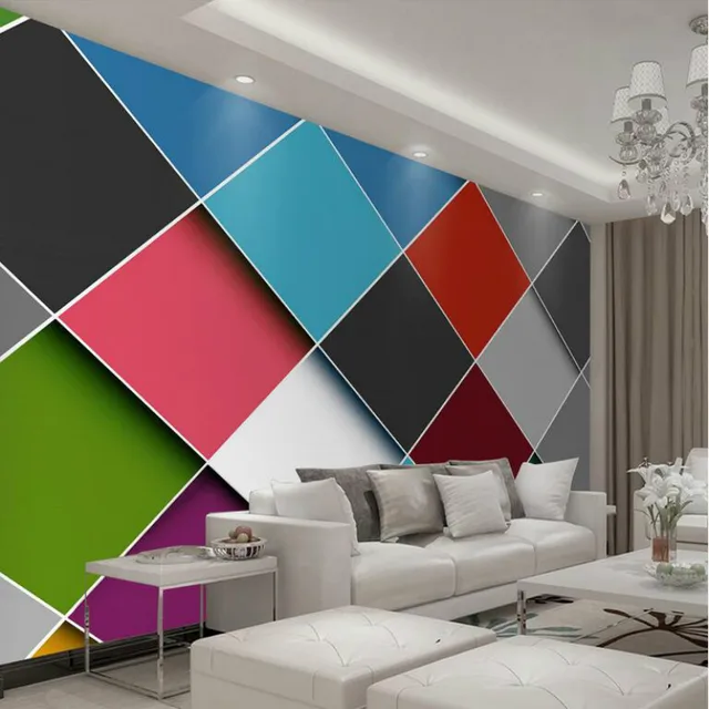 3d Wallpaper Living Room Home Improvement Modern Background Wall Painting Mural Nordic Simple Color Stitching Pattern 3d Wallpaper Living Room Home Improvement Modern Background Wall Painting Mural Nordic Simple Color Stitching Pattern