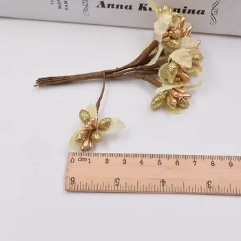 10pcs DIY Scrapbooking Decorative Wreath Fake Flowers Bouquet Artificial Bud Stamen Berry Bacca Flower For Wedding Decoration